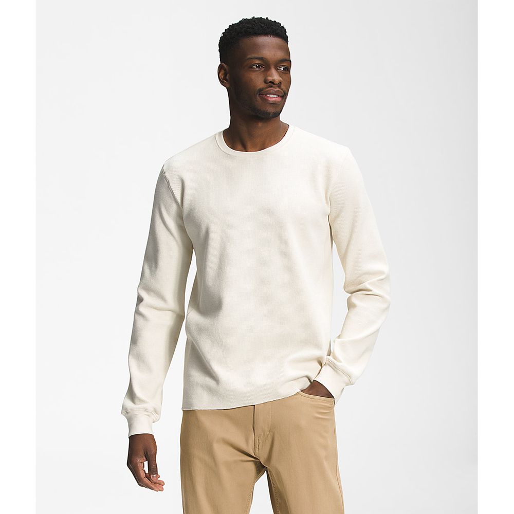 The North Face Long Sleeve Mens Australia - The North Face All-Season Waffle Thermal White (JKS-0135